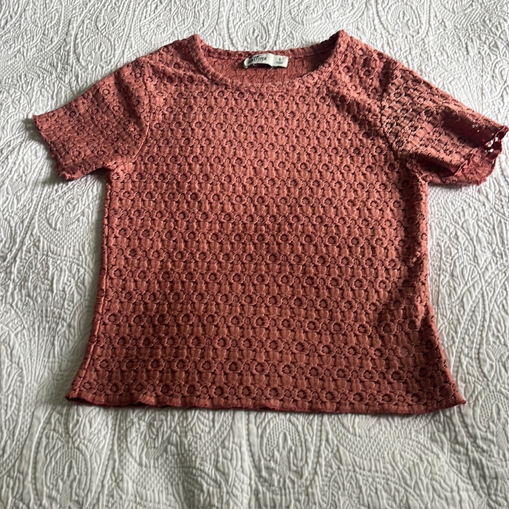 Woman blush pink shirt